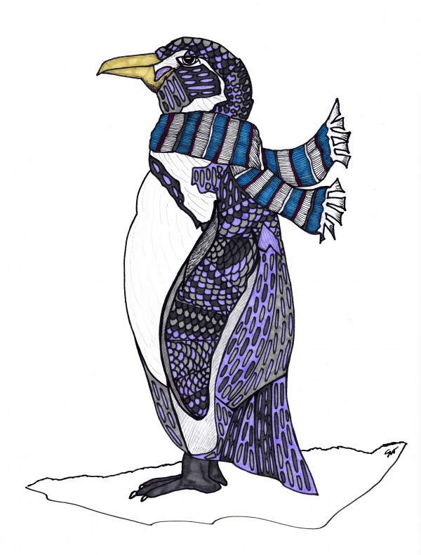 Purple Penguin Print